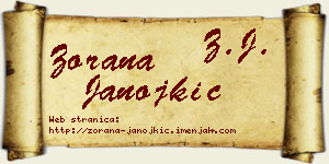 Zorana Janojkić vizit kartica